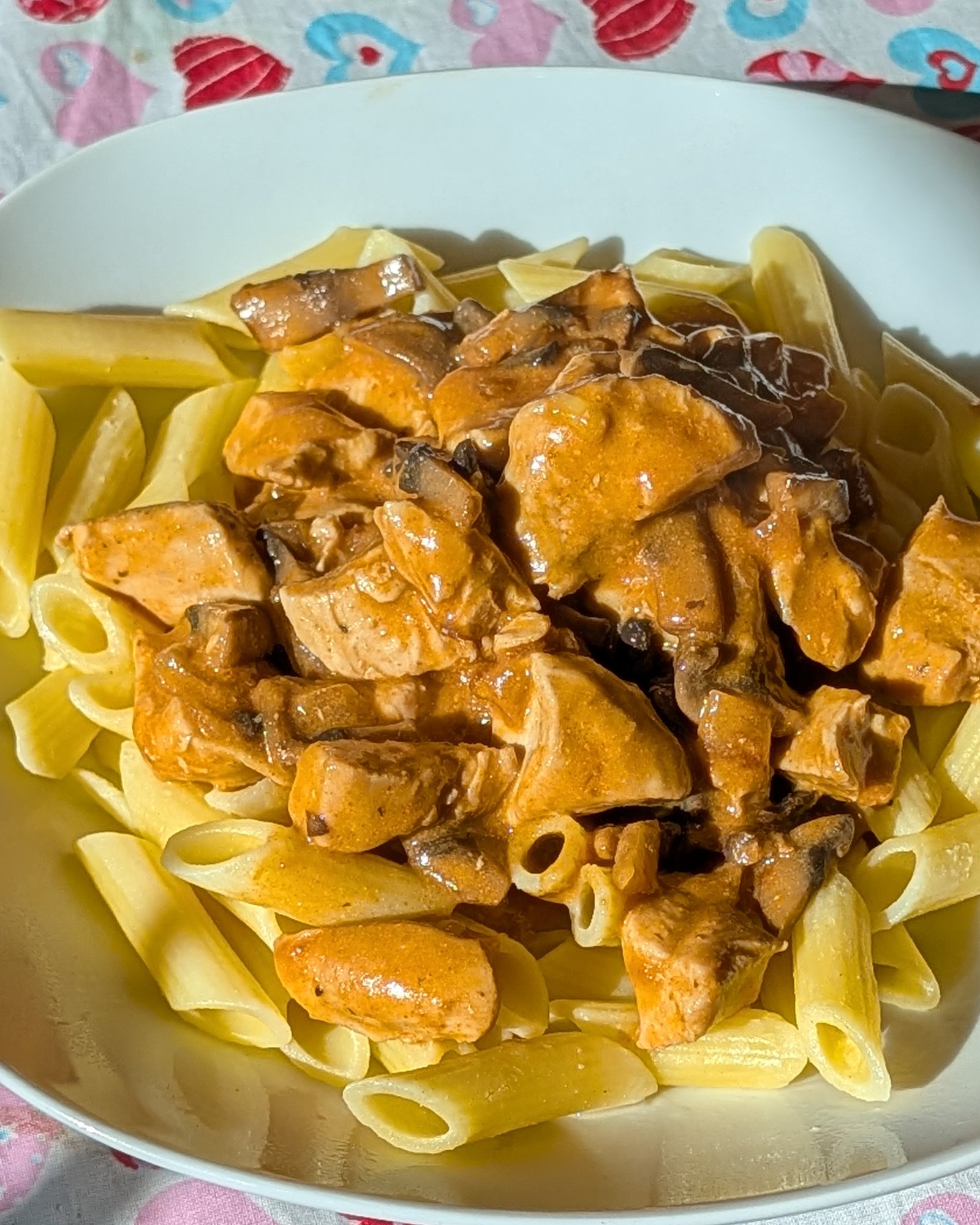 Gluten-Free Chicken Stroganoff with Penne